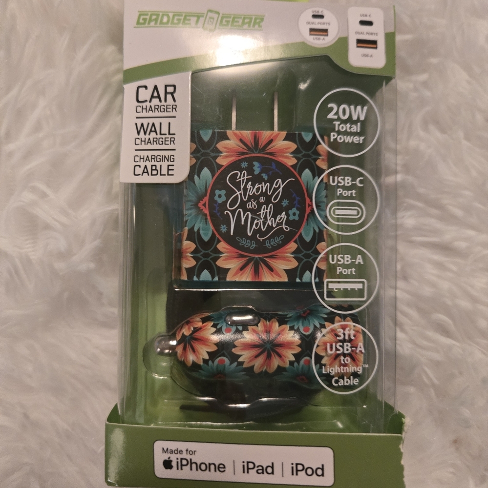 Gadget Gear.Iphone Charging System, Usb- / Usb-a 20 Wat 3ft Lightning Cable Hp🔥